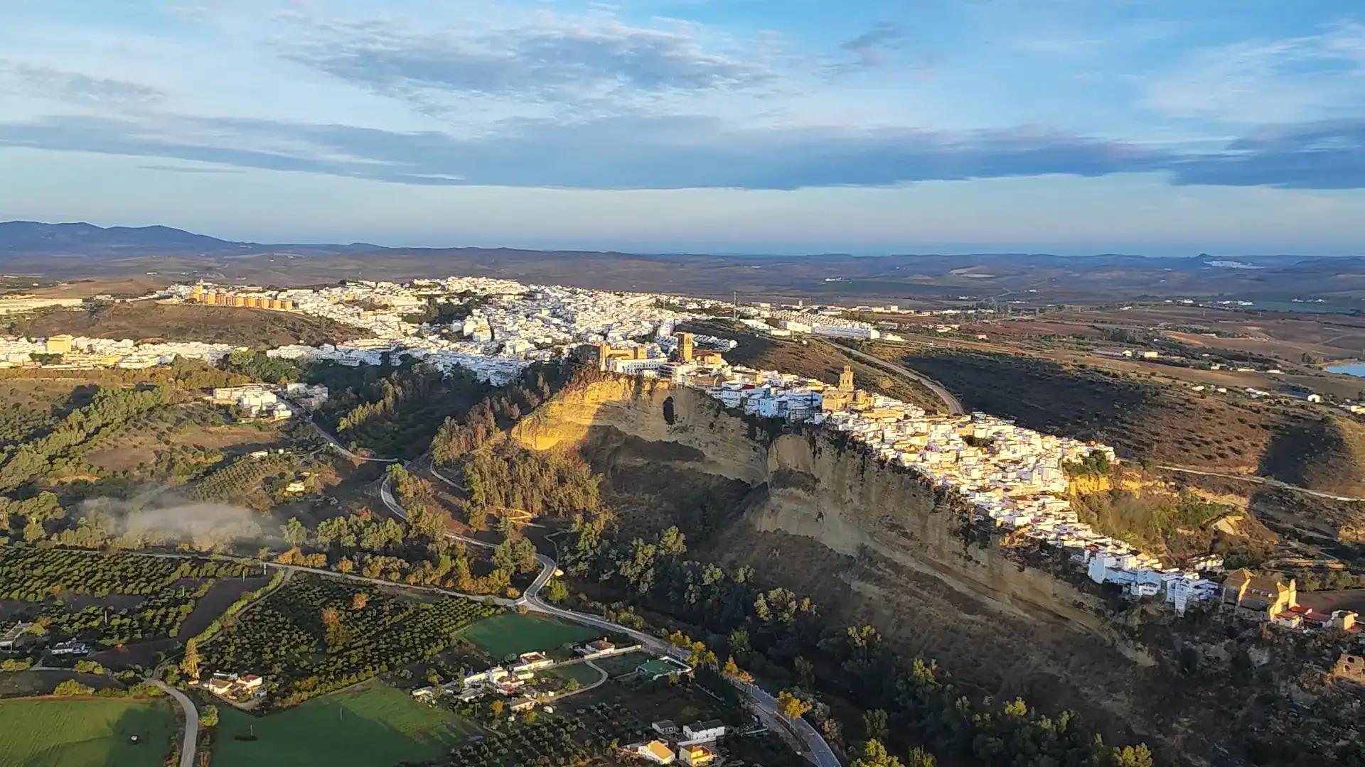 Vista aérea. Vuelos en globo en Arcos de la Frontera